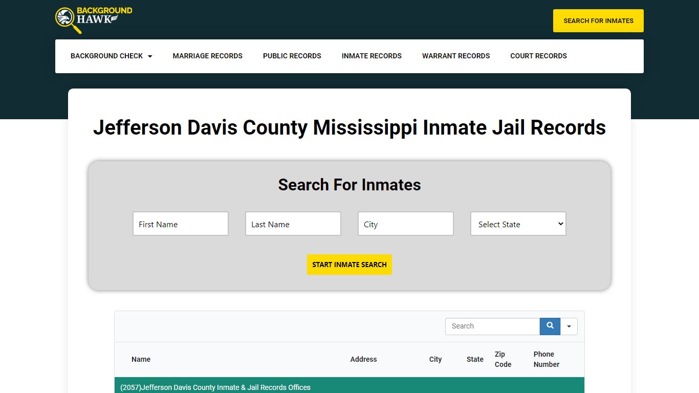 Inmate Jail Records in Jefferson Davis County , Mississippi